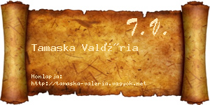 Tamaska Valéria névjegykártya
